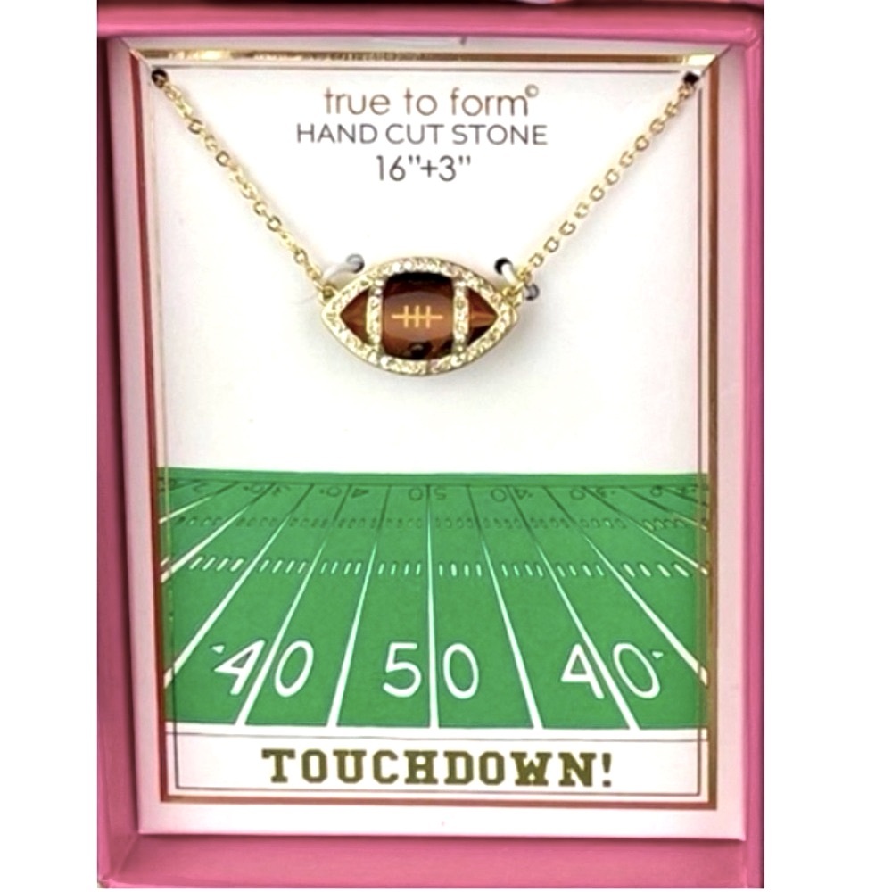 NWT ⚜️🏈⚜️ True to Form Tailgate Sparkle Football Pendant Necklace